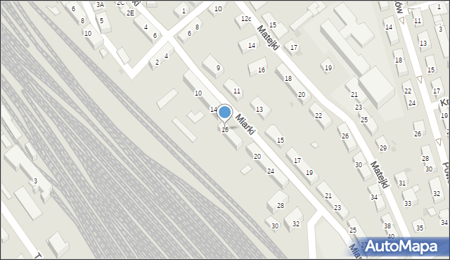 Kędzierzyn-Koźle, Miarki Karola, 16, mapa Kędzierzyna-Koźle