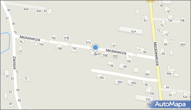 Kęty, Mickiewicza Adama, 55f, mapa Kęty