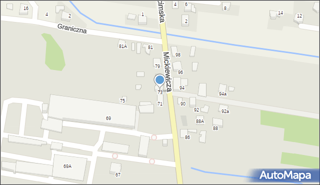 Kęty, Mickiewicza Adama, 73, mapa Kęty