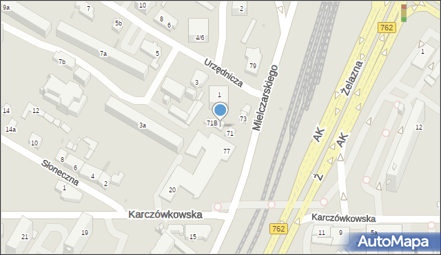 Kielce, Mielczarskiego Romualda, 71A, mapa Kielc