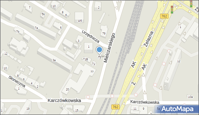 Kielce, Mielczarskiego Romualda, 73, mapa Kielc