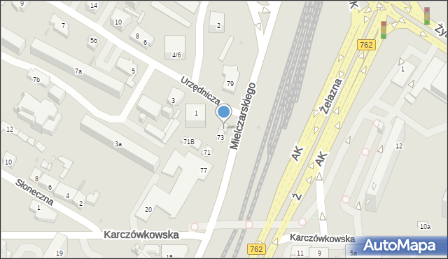 Kielce, Mielczarskiego Romualda, 75, mapa Kielc