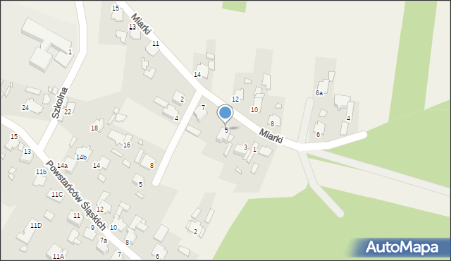 Kielcza, Miarki, 5, mapa Kielcza