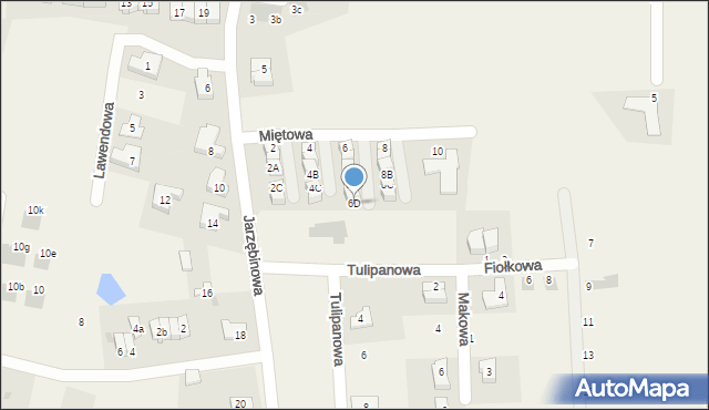 Kiełczówek, Miętowa, 6D, mapa Kiełczówek