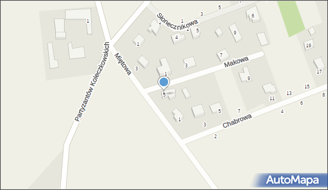 Kielno, Miętowa, 5, mapa Kielno