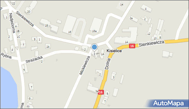 Kisielice, Mickiewicza Adama, 1, mapa Kisielice