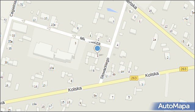 Kłodawa, Mickiewicza Adama, 1, mapa Kłodawa