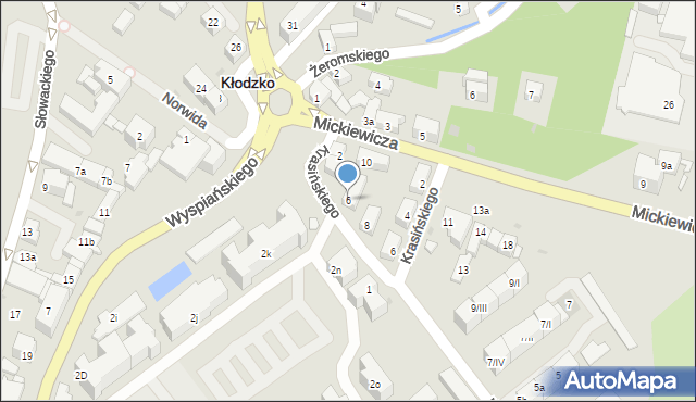 Kłodzko, Mickiewicza Adama, 6, mapa Kłodzka