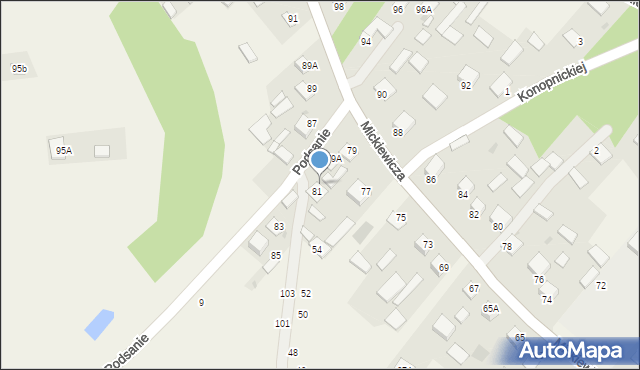 Kłyżów, Mickiewicza Adama, 81A, mapa Kłyżów