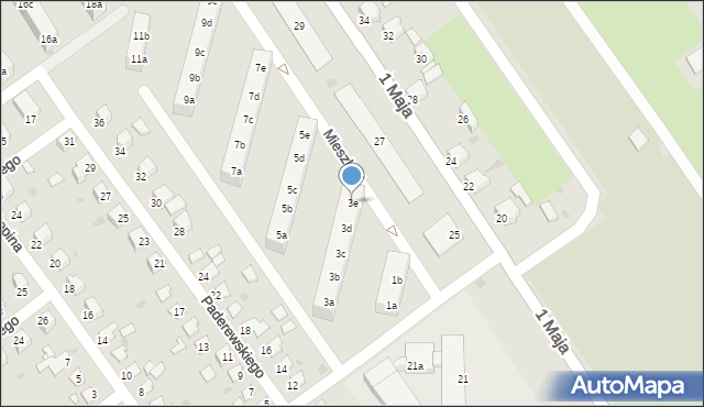 Knurów, Mieszka I, 3e, mapa Knurów