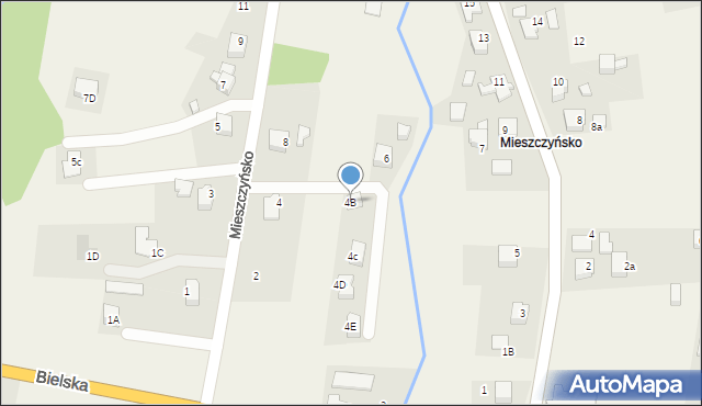 Kobiernice, Mieszczyńsko, 4B, mapa Kobiernice