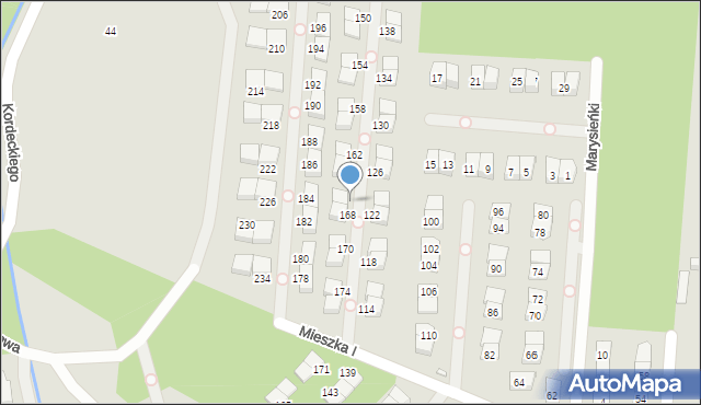 Kobyłka, Mieszka I, 166, mapa Kobyłka