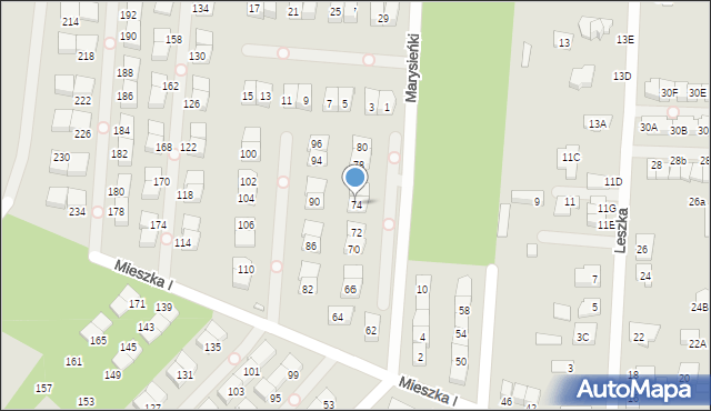 Kobyłka, Mieszka I, 74, mapa Kobyłka