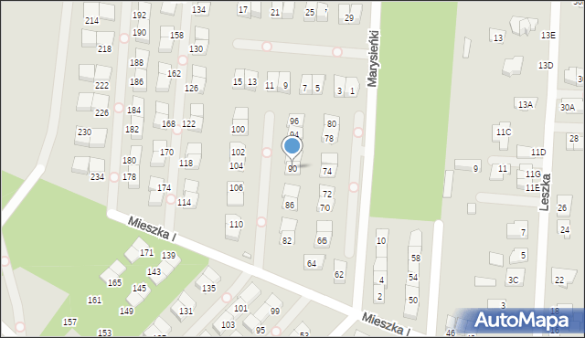 Kobyłka, Mieszka I, 90, mapa Kobyłka