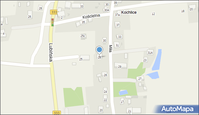 Kochlice, Miła, 28, mapa Kochlice