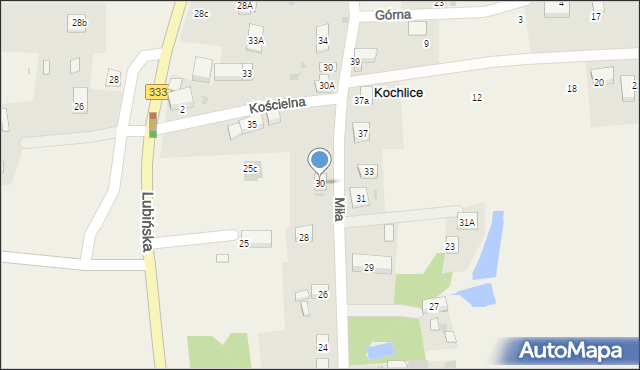 Kochlice, Miła, 30, mapa Kochlice