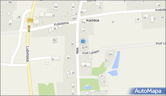 Kochlice, Miła, 31, mapa Kochlice