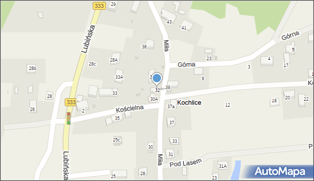 Kochlice, Miła, 32, mapa Kochlice