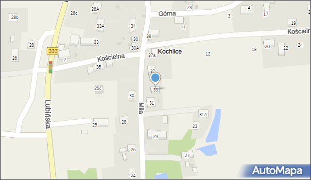 Kochlice, Miła, 33, mapa Kochlice