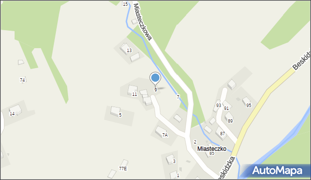 Kocierz Moszczanicki, Miasteczkowa, 9, mapa Kocierz Moszczanicki