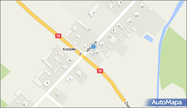 Kociołki, Miętowa, 2, mapa Kociołki