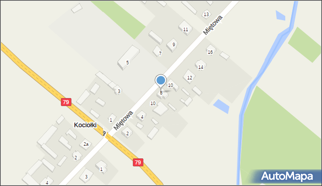 Kociołki, Miętowa, 8, mapa Kociołki