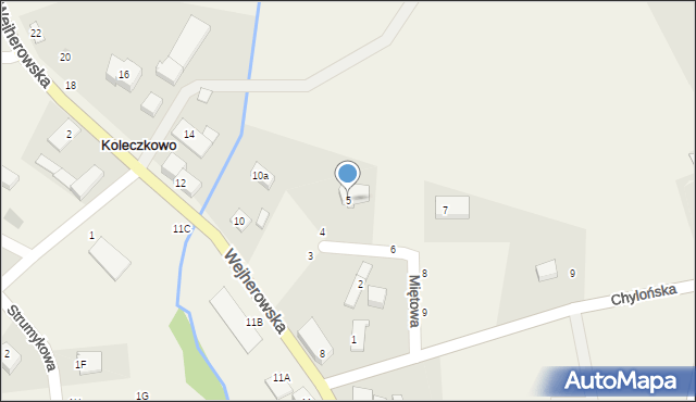 Koleczkowo, Miętowa, 5, mapa Koleczkowo