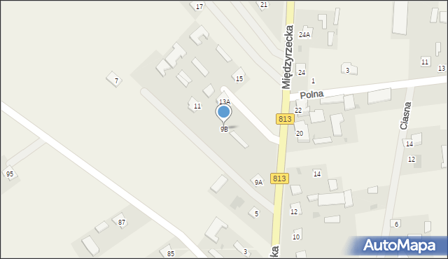 Komarówka Podlaska, Międzyrzecka, 9B, mapa Komarówka Podlaska