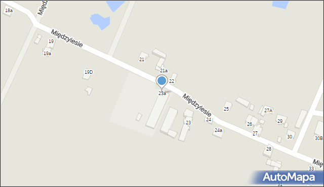 Konin, Międzylesie, 23a, mapa Konina