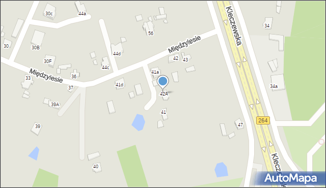 Konin, Międzylesie, 42A, mapa Konina