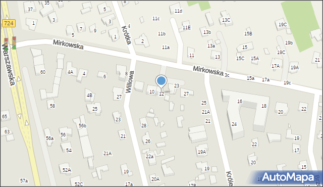 Konstancin-Jeziorna, Mirkowska, 12, mapa Konstancin-Jeziorna