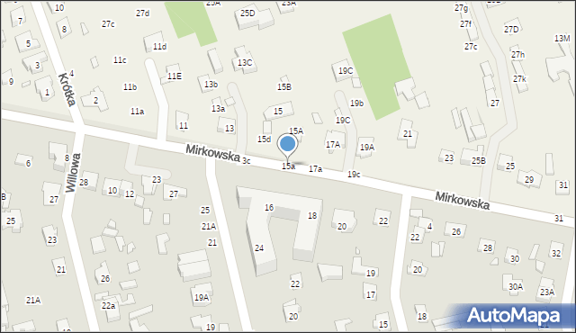 Konstancin-Jeziorna, Mirkowska, 15a, mapa Konstancin-Jeziorna