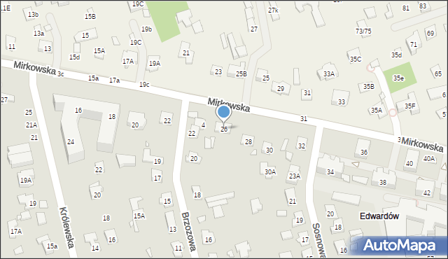 Konstancin-Jeziorna, Mirkowska, 26, mapa Konstancin-Jeziorna