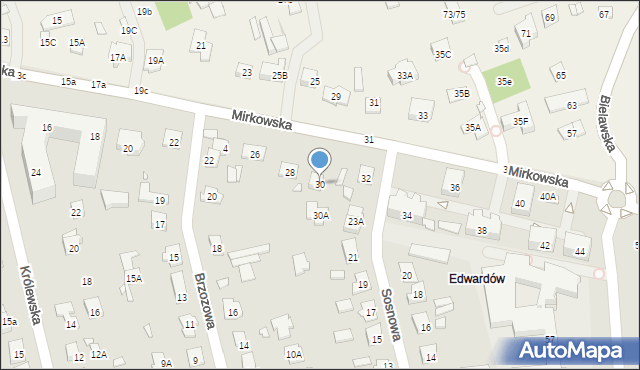 Konstancin-Jeziorna, Mirkowska, 30, mapa Konstancin-Jeziorna