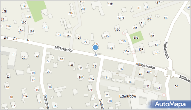 Konstancin-Jeziorna, Mirkowska, 31, mapa Konstancin-Jeziorna