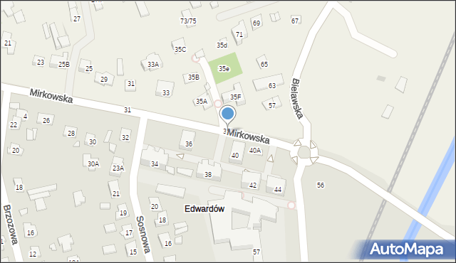 Konstancin-Jeziorna, Mirkowska, 35b, mapa Konstancin-Jeziorna