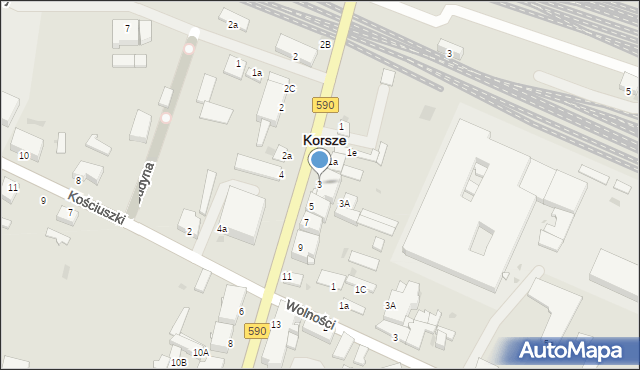 Korsze, Mickiewicza Adama, 3, mapa Korsze