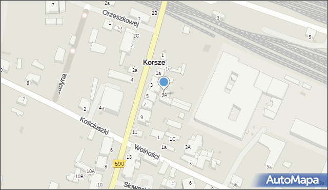 Korsze, Mickiewicza Adama, 3A, mapa Korsze