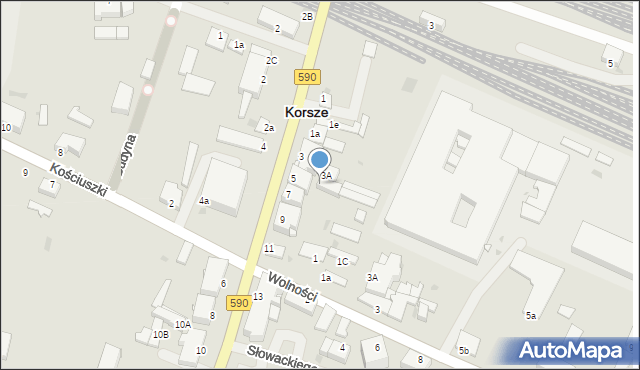 Korsze, Mickiewicza Adama, 5A, mapa Korsze