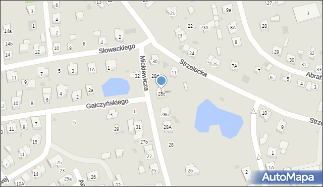 Kościerzyna, Mickiewicza Adama, 28c, mapa Kościerzyna