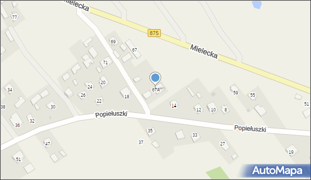 Kosowy, Mielecka, 67A, mapa Kosowy