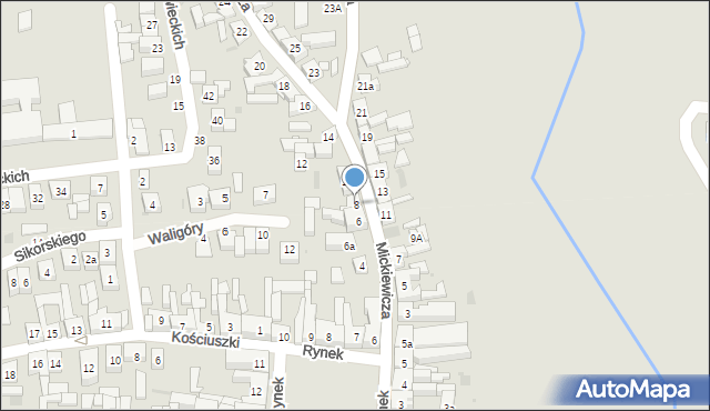 Kostrzyn, Mickiewicza Adama, 8, mapa Kostrzyn