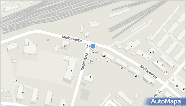 Kostrzyn nad Odrą, Mickiewicza Adama, 12, mapa Kostrzyn nad Odrą