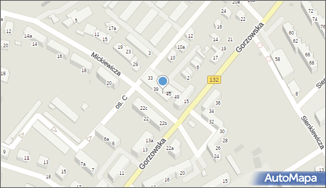 Kostrzyn nad Odrą, Mickiewicza Adama, 43, mapa Kostrzyn nad Odrą