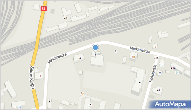 Kostrzyn nad Odrą, Mickiewicza Adama, 6, mapa Kostrzyn nad Odrą