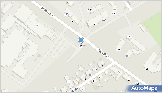 Koszalin, Mieszka I, 27, mapa Koszalina