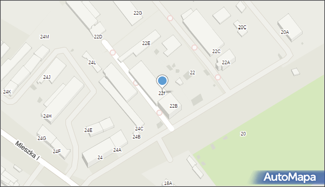 Koszalin, Mieszka I, 22f, mapa Koszalina