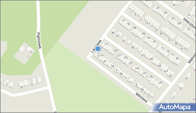 Koszalin, Mirtowa, 1, mapa Koszalina