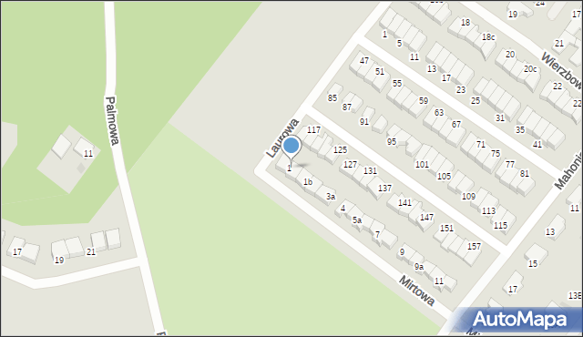 Koszalin, Mirtowa, 1a, mapa Koszalina