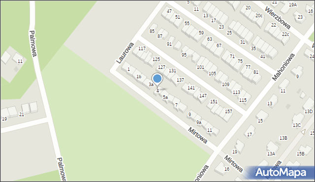 Koszalin, Mirtowa, 4, mapa Koszalina